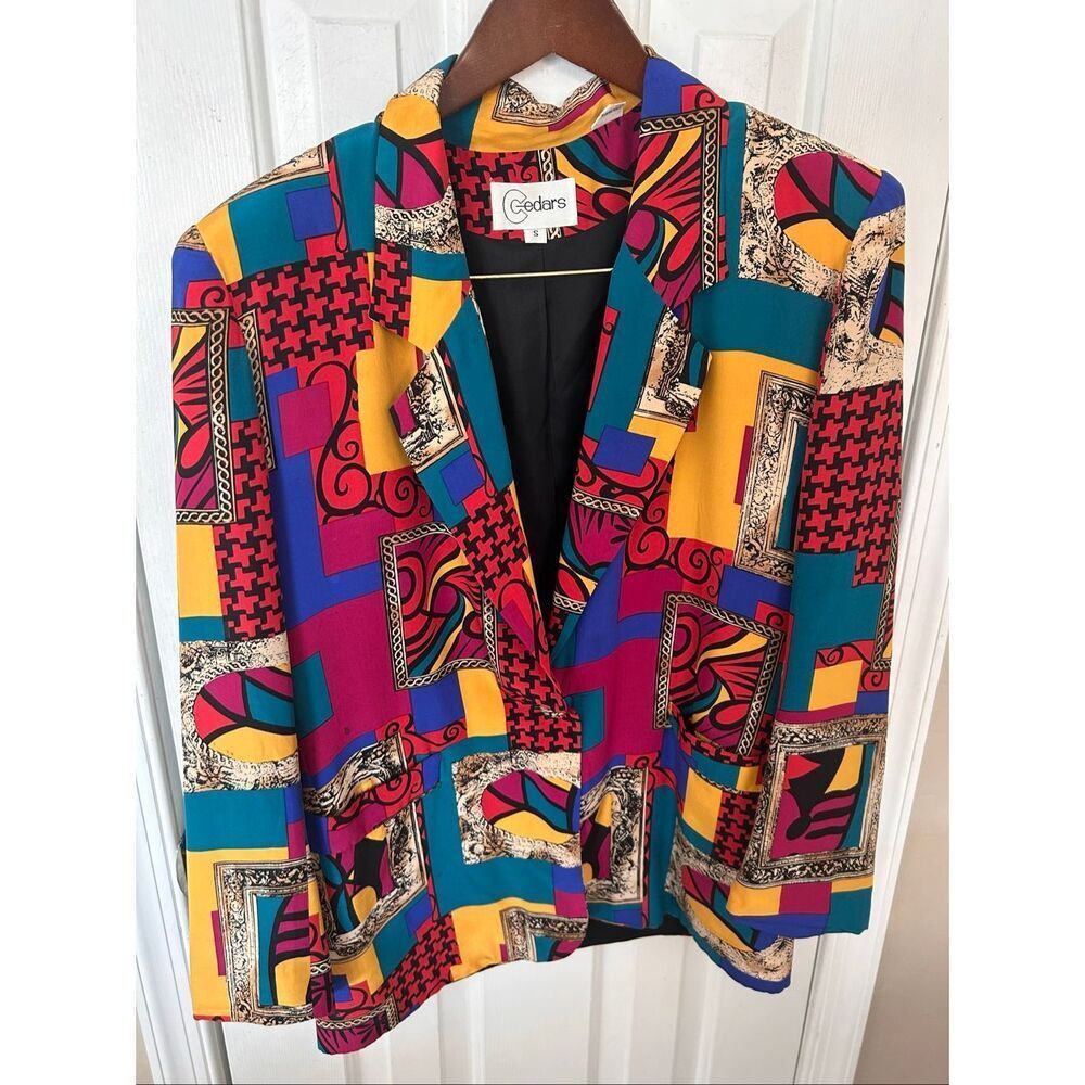 Cedars Funky woman’s 80s vintage 100% silk blazer size small